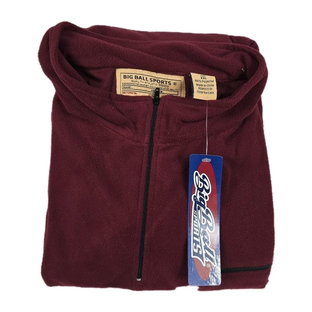 Big Ball Sports Vintage Men's XXL Red Fleece‎ Full Zip Jacket Brand New